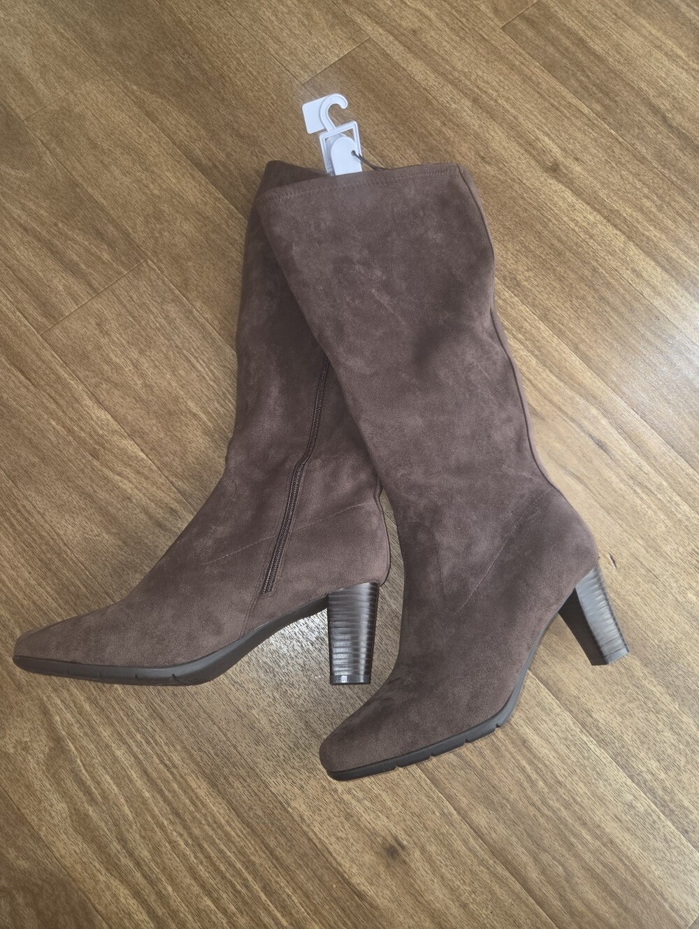 AEROSOLES Women's Brown Suede Knee-High Heeled Boots